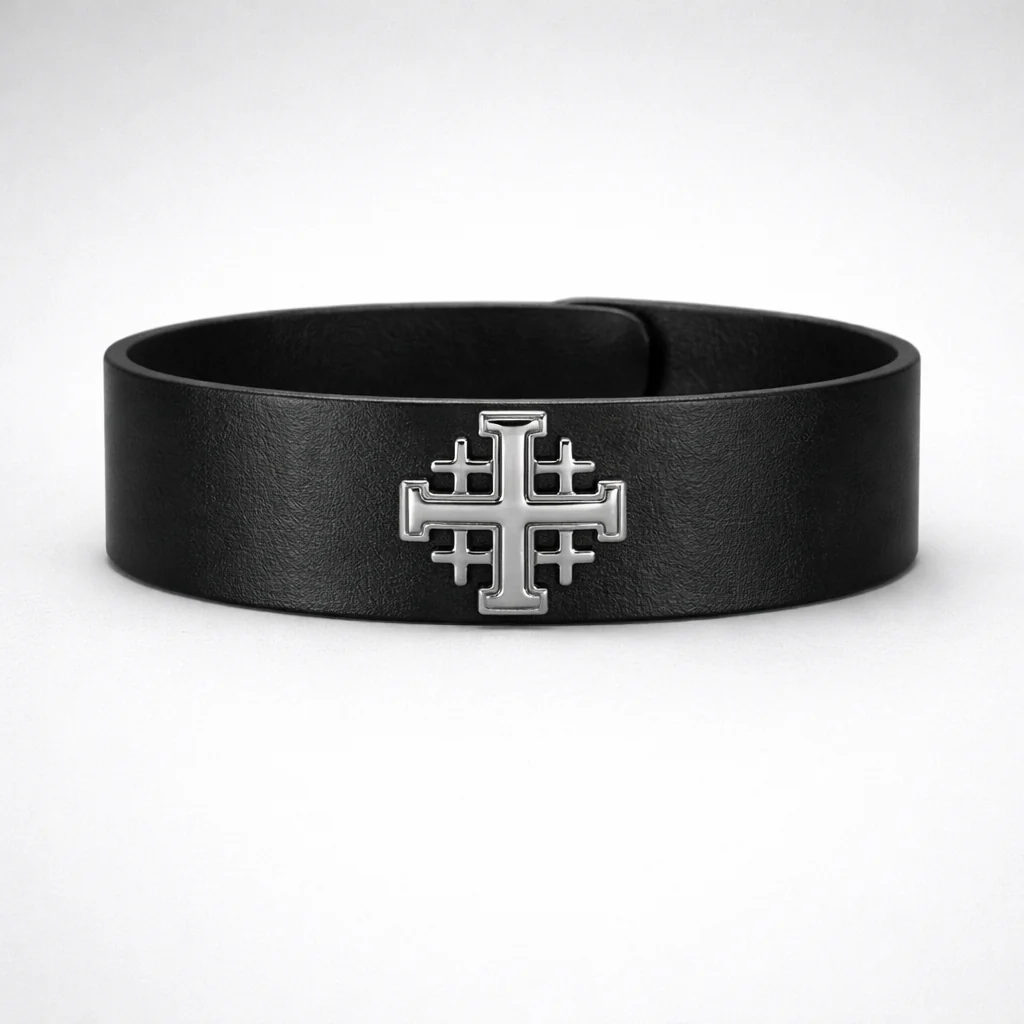 Le bracelet en cuir - Croix de Jérusalem - Image 3