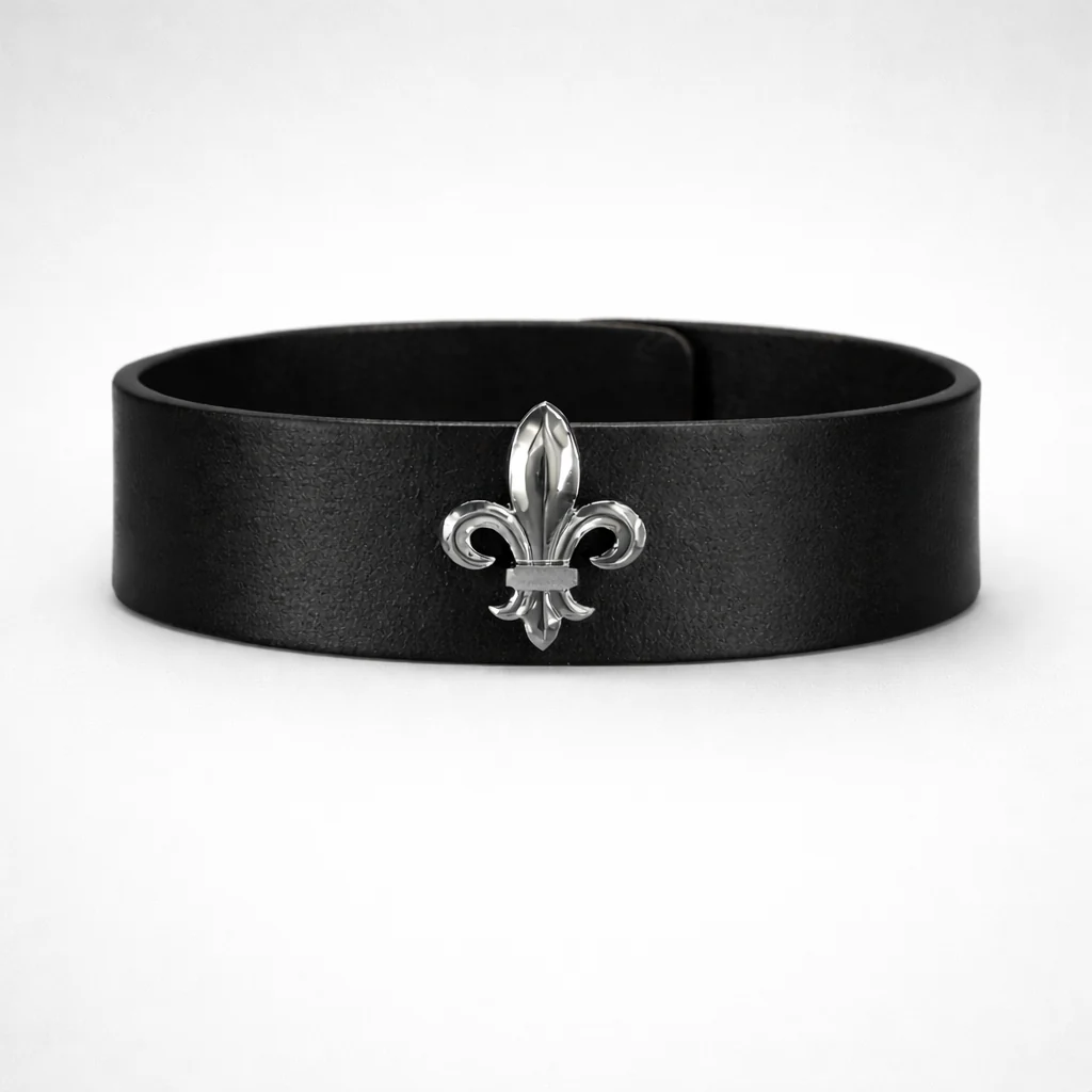 Le bracelet en cuir - Fleur de Lys - Image 3