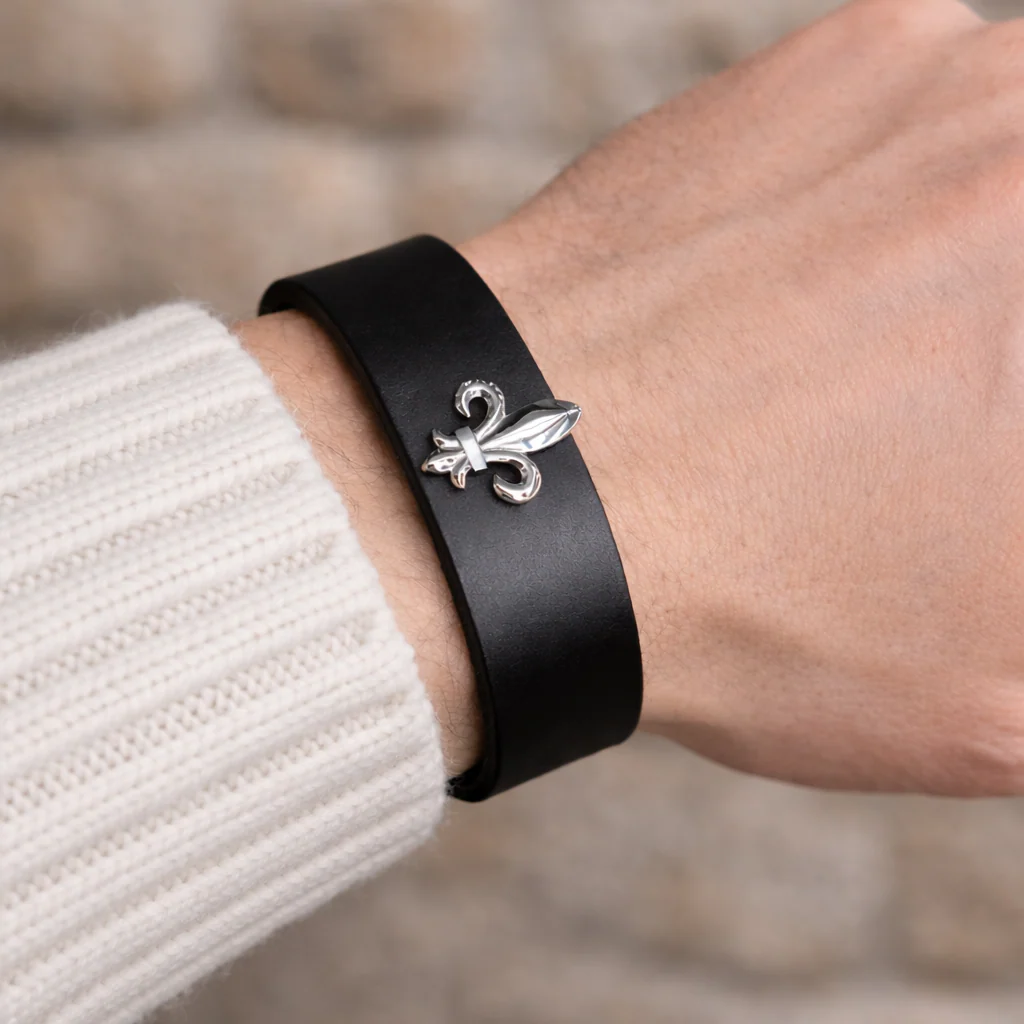 Le bracelet en cuir - Fleur de Lys - Image 5