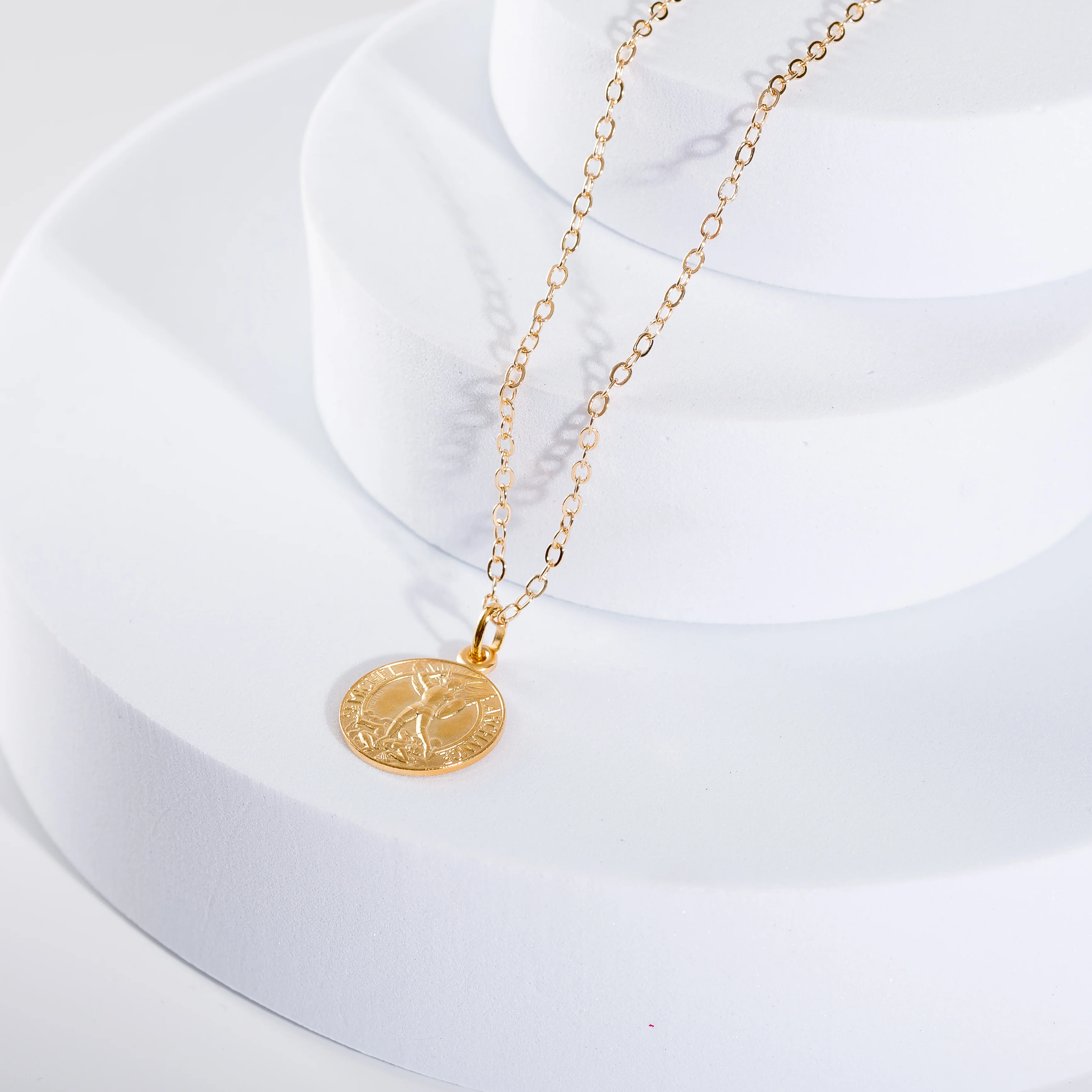 Médaille de Saint Michel Archange - Plaqué Or - Image 3